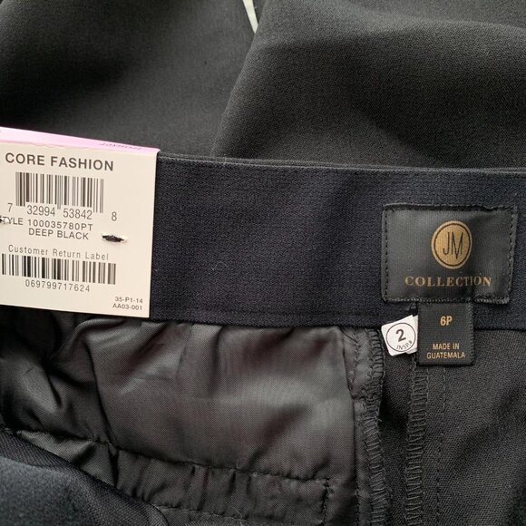 NWT JM Collection - Black Curvy fit trouser, comfort waistband 6P - Picture 6 of 6
